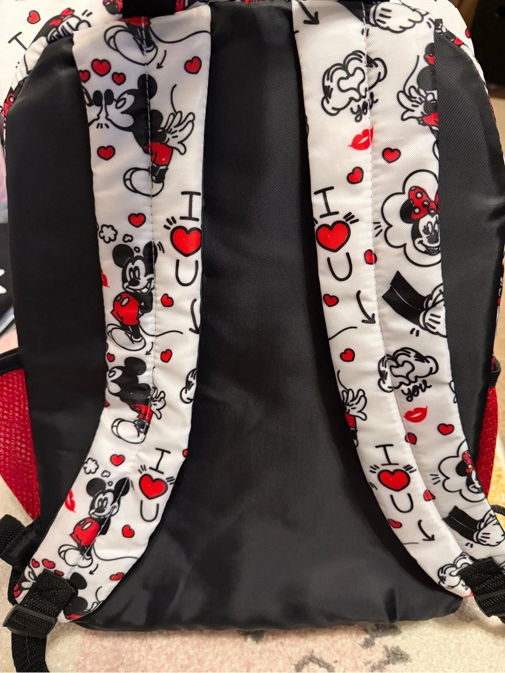 NWOT Disney Minnie Mouse Kids Backpack - Red, Black & White